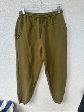 Madewell MWL Make Weekends Longer Fleece Sweatpants Joggers Olive Green Size M